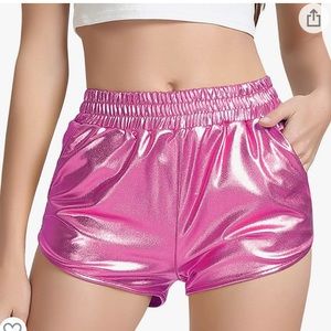 Pink metallic shorts